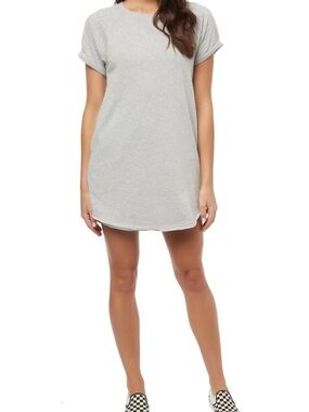 DARK GREY O’Neill Fleece Casual Short Sleeve T-Shirt Dress